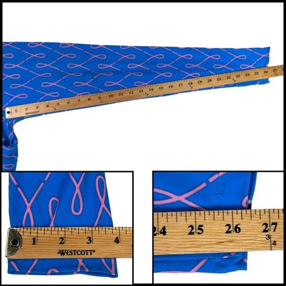 LuLaRoe Breast Cancer Awareness Leggings Blue Pink Ribbon One Size - Picture 9 of 11